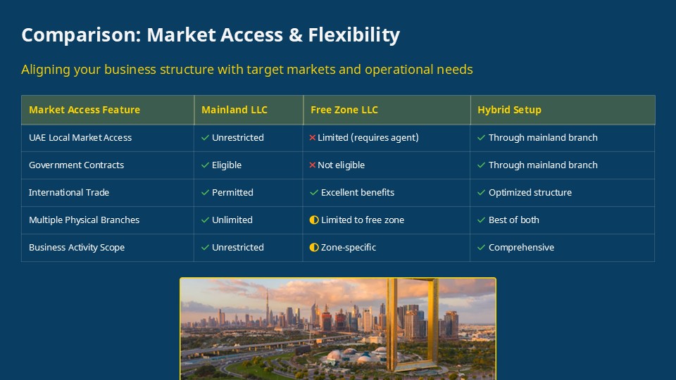 LLC in Dubai Comparison: Market Access & Flexibility 